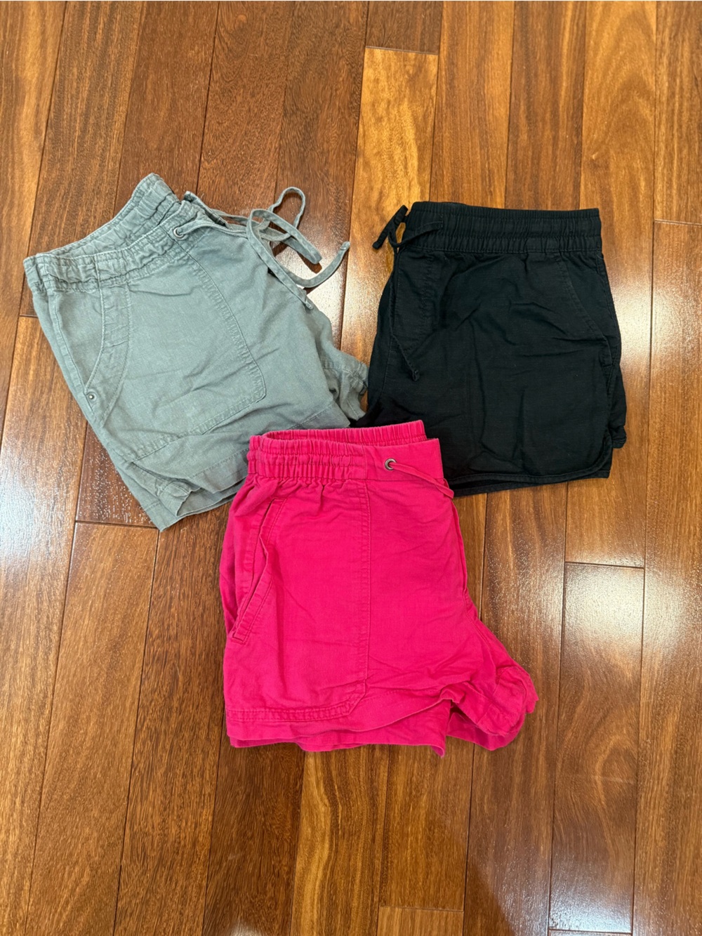 Women’s Gap Cotton Drawstring Shorts Lot  in Pink, Green and Black- Size Small 6
